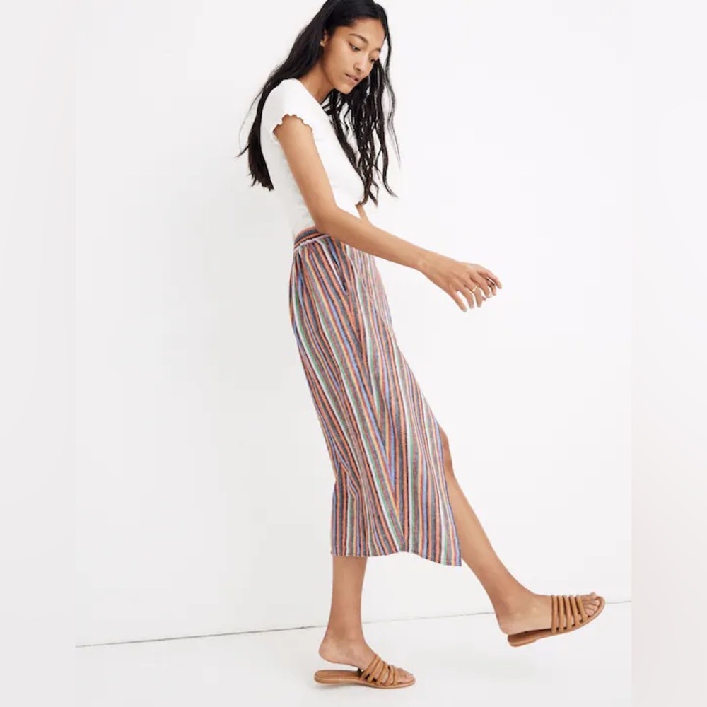 Madewell Overlay Skirt in Rainbow Stripe